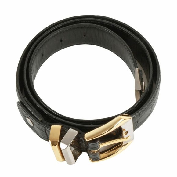 Authentic Gianni Versace Medusa Croc embossed leather belt - Picture 2 of 10